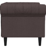 vidaXL Fauteuil Chesterfield-stijl stof donkerbruin