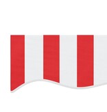 vidaXL Vervangingsdoek voor luifel gestreept 4x3 m rood en wit