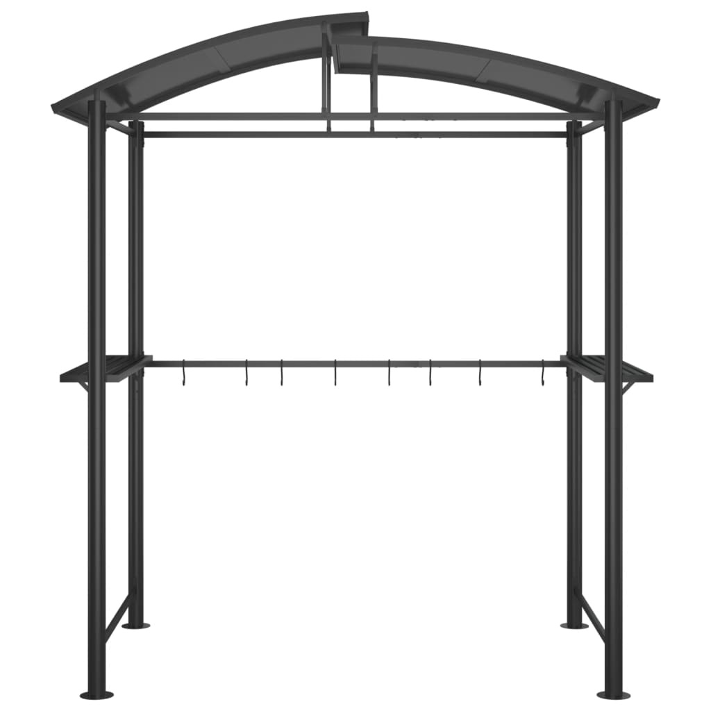 vidaXL Barbecue-overkapping 210x114x230 cm staal antracietkleurig