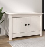 VidaXL Schoenenkast 70x38x45,5 cm massief grenenhout wit