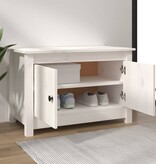 VidaXL Schoenenkast 70x38x45,5 cm massief grenenhout wit