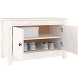 VidaXL Schoenenkast 70x38x45,5 cm massief grenenhout wit