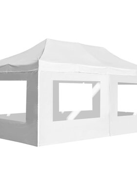 vidaXL Partytent inklapbaar met wanden 6x3 m aluminium wit