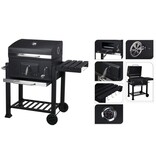 vidaXL Trolleybarbecue medium zwart