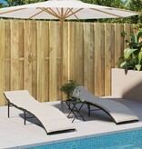 vidaXL Ligbed met kussen 55x199x50 cm poly rattan zwart