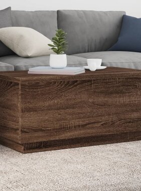 VidaXL Salontafel met LED-verlichting 90x50x40 cm bruineikenkleurig