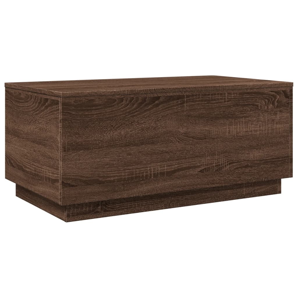 VidaXL Salontafel met LED-verlichting 90x50x40 cm bruineikenkleurig