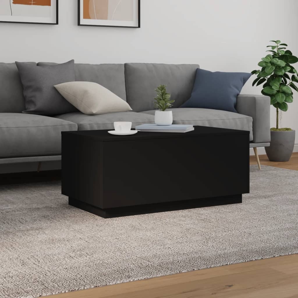 VidaXL Salontafel met LED-verlichting 90x50x40 cm zwart