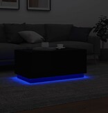 VidaXL Salontafel met LED-verlichting 90x50x40 cm zwart