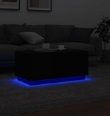 vidaXL Salontafel met LED-verlichting 90x50x40 cm zwart