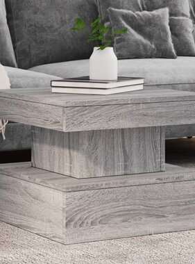 VidaXL Salontafel met LED-verlichting 50x50x40 cm grijs sonoma eiken