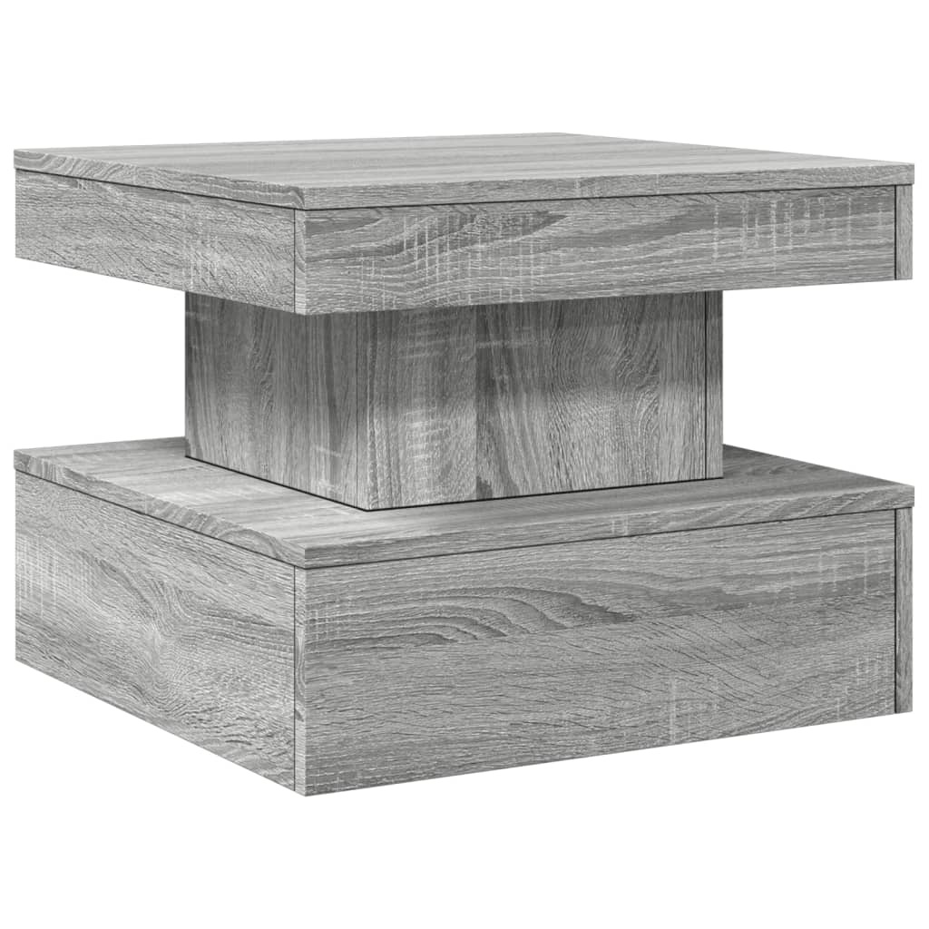 VidaXL Salontafel met LED-verlichting 50x50x40 cm grijs sonoma eiken