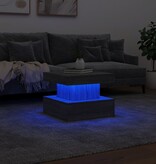 vidaXL Salontafel met LED-verlichting 50x50x40 cm grijs sonoma eiken