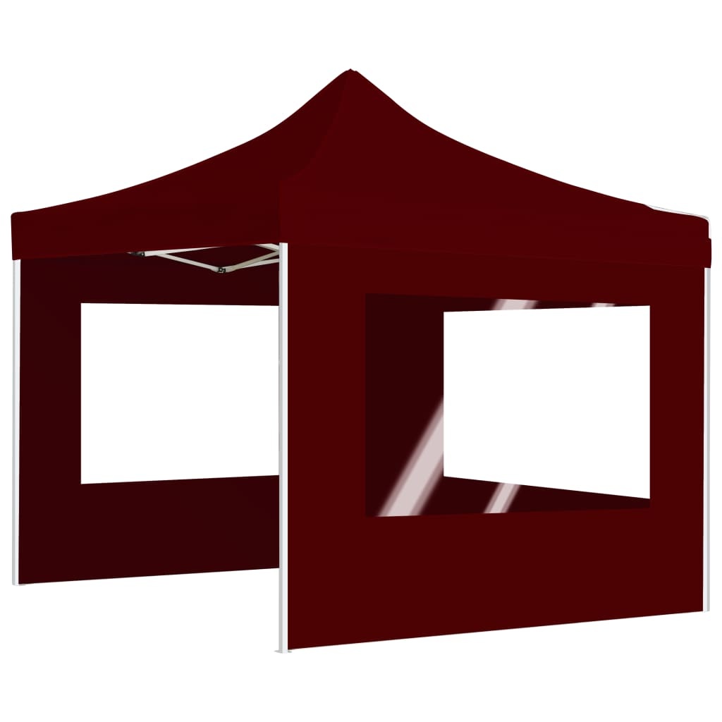 vidaXL Partytent inklapbaar met wanden 2x2 m aluminium bordeauxrood