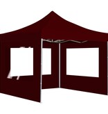 vidaXL Partytent inklapbaar met wanden 2x2 m aluminium bordeauxrood