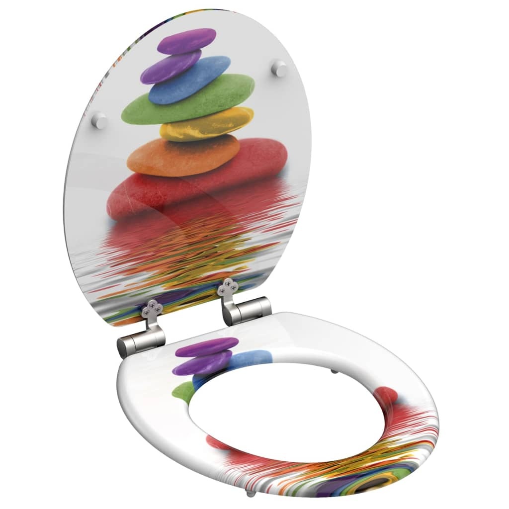 vidaXL Toiletbril met soft-close COLORFUL STONES