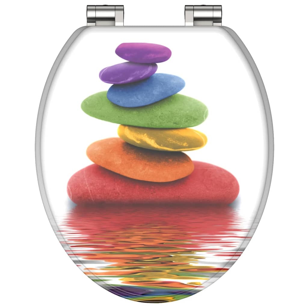 vidaXL Toiletbril met soft-close COLORFUL STONES