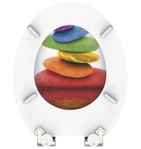 vidaXL Toiletbril met soft-close COLORFUL STONES