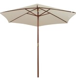 vidaXL Parasol 270x270 cm houten paal crèmewit