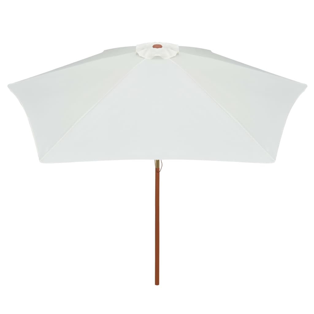 vidaXL Parasol 270x270 cm houten paal crèmewit