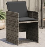 vidaXL Tuinstoelen 4 st met kussens poly rattan grijs