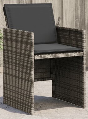 vidaXL Tuinstoelen 4 st met kussens poly rattan grijs