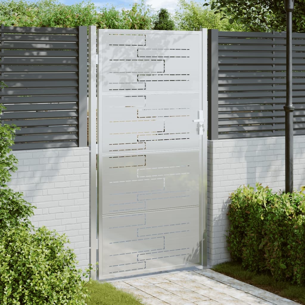 vidaXL Poort 100x180 cm roestvrij staal