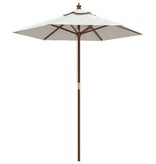 vidaXL Parasol met houten paal 196x231 cm zandkleurig