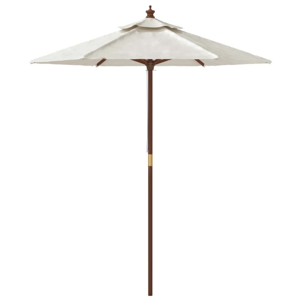 vidaXL Parasol met houten paal 196x231 cm zandkleurig