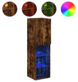 VidaXL Tv-meubel LED-verlichting 30,5x30x102 cm gerookt eikenkleurig