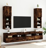 VidaXL Tv-meubel LED-verlichting 30,5x30x102 cm gerookt eikenkleurig