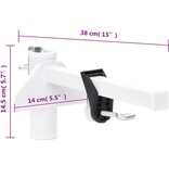 vidaXL Parasolklem voor balkon 38 mm staal wit