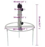 vidaXL Parasolvoet met grondpennen voor Ø38/48 mm staal zilverkleurig