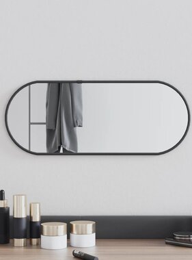 vidaXL Wandspiegel 50x20 cm ovaal zwart