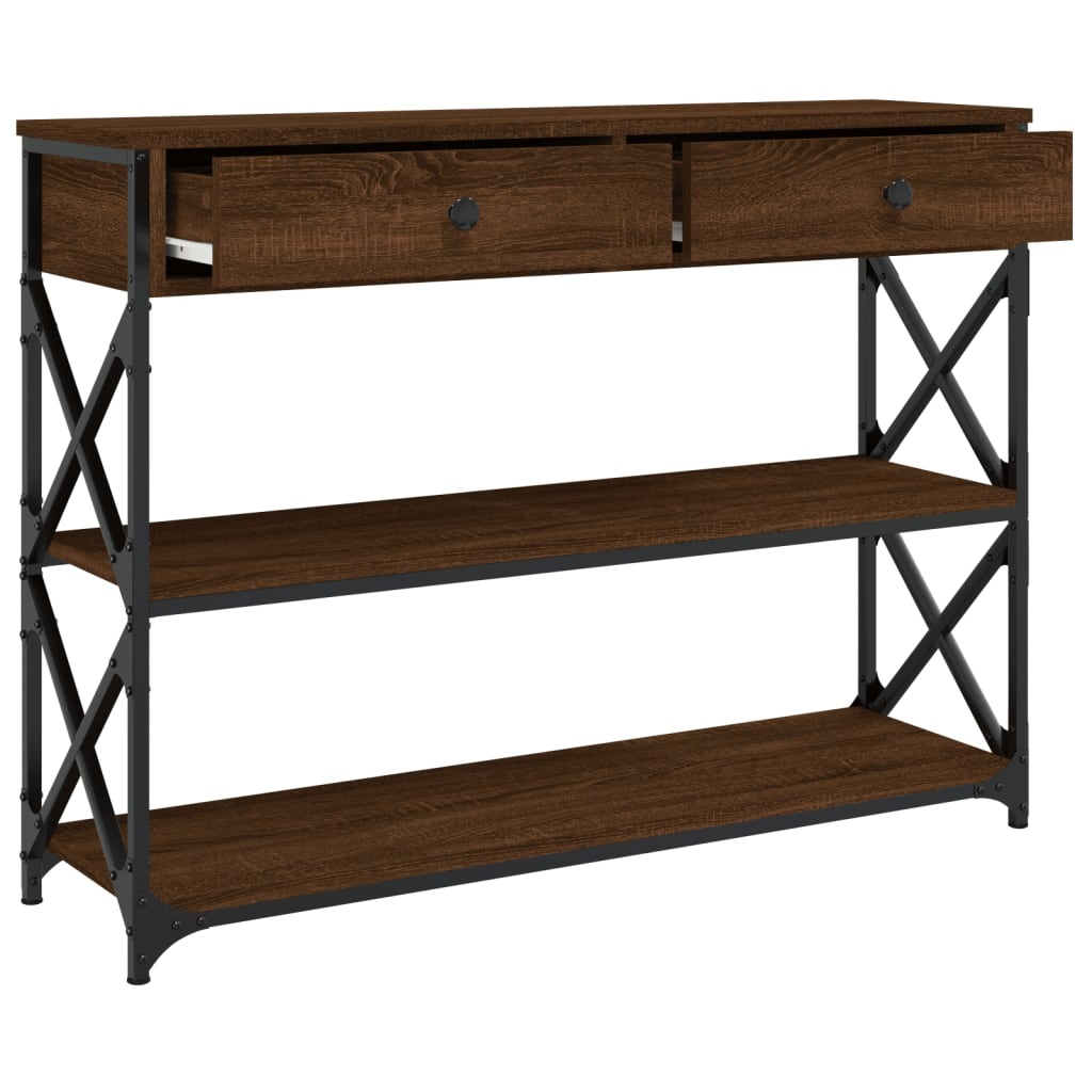 VidaXL Wandtafel 100x28x75 cm bewerkt hout bruin eikenkleur