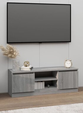 vidaXL Tv-meubel met deur 102x30x36 cm grijs sonoma eikenkleurig