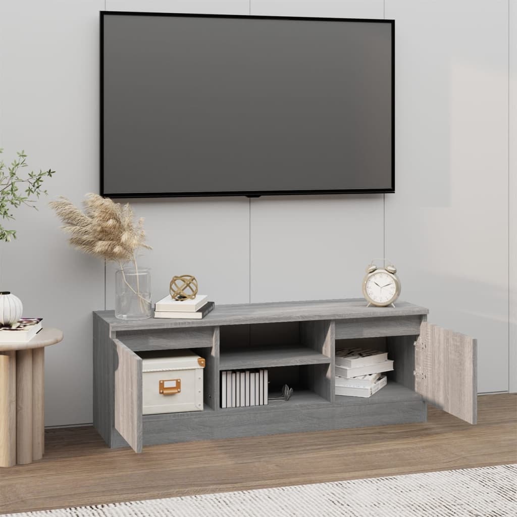 vidaXL Tv-meubel met deur 102x30x36 cm grijs sonoma eikenkleurig