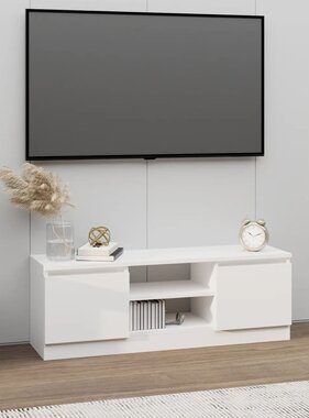 vidaXL Tv-meubel met deur 102x30x36 cm wit