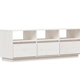 VidaXL Tv-meubel 140x37x50 cm massief grenenhout wit