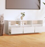 VidaXL Tv-meubel 140x37x50 cm massief grenenhout wit