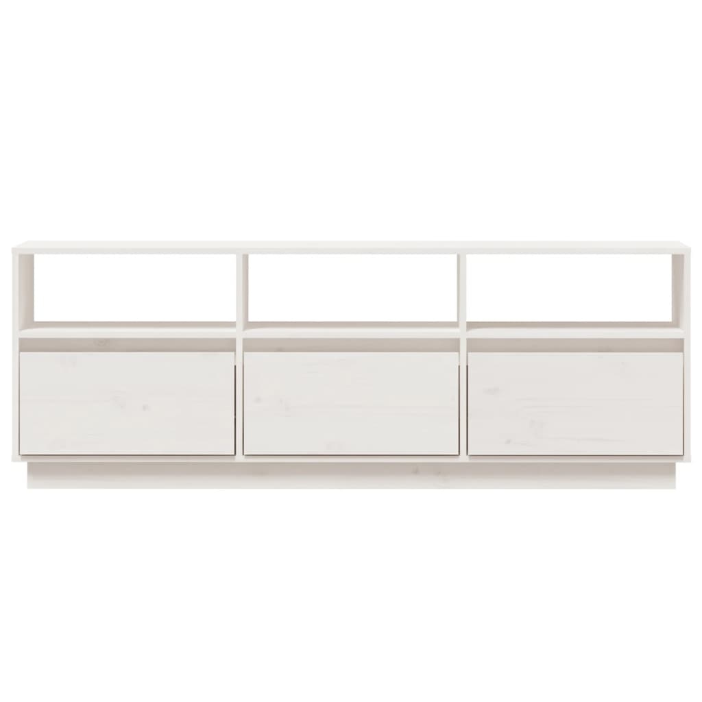 VidaXL Tv-meubel 140x37x50 cm massief grenenhout wit