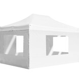 vidaXL Partytent inklapbaar met wanden 4,5x3 m aluminium wit