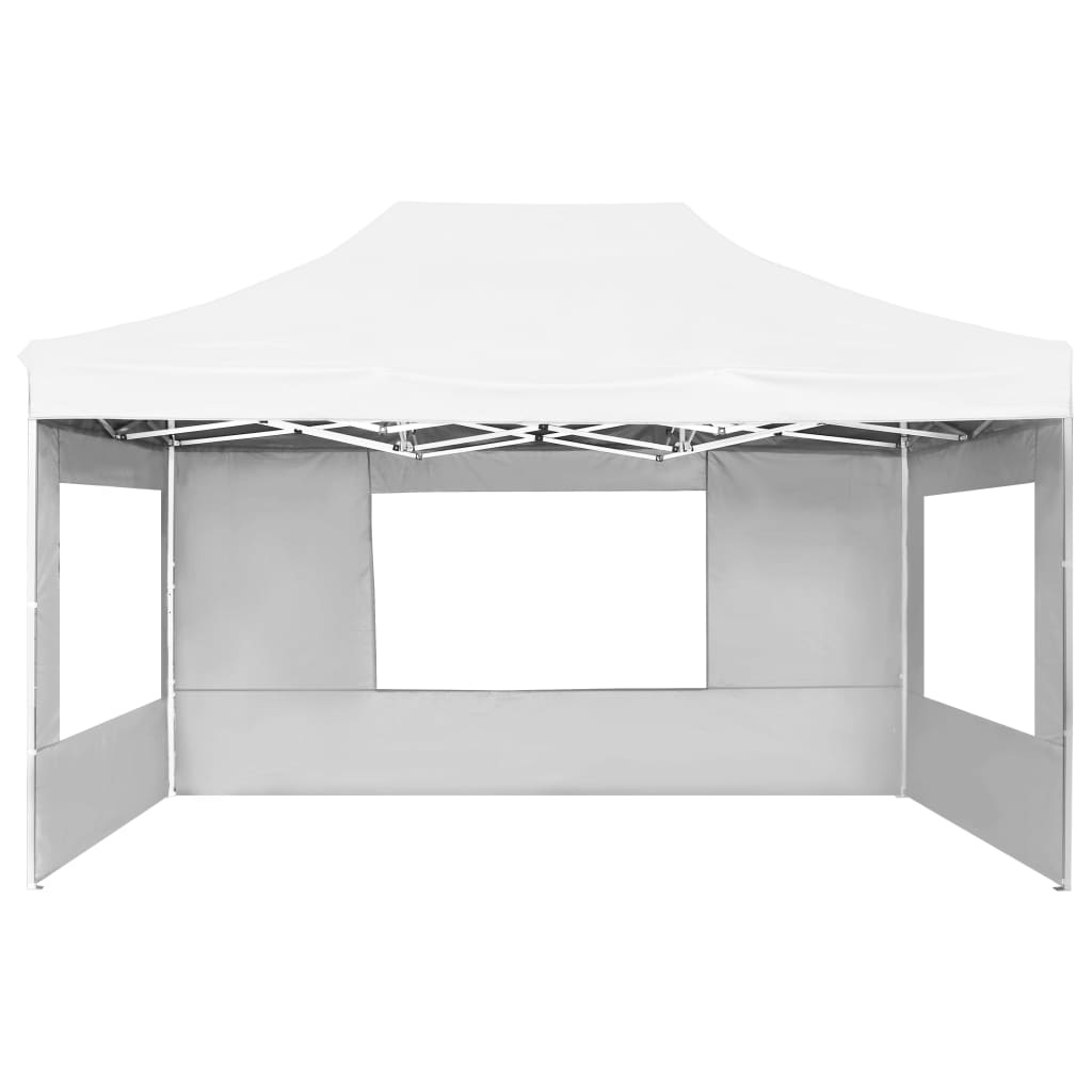 VidaXL Partytent inklapbaar met wanden 4,5x3 m aluminium wit
