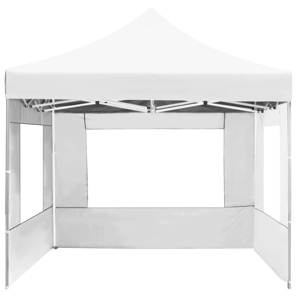 vidaXL Partytent inklapbaar met wanden 4,5x3 m aluminium wit