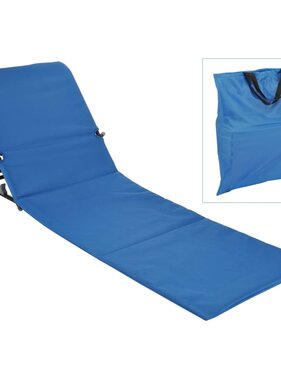 vidaXL Strandmat stoel opvouwbaar PVC blauw