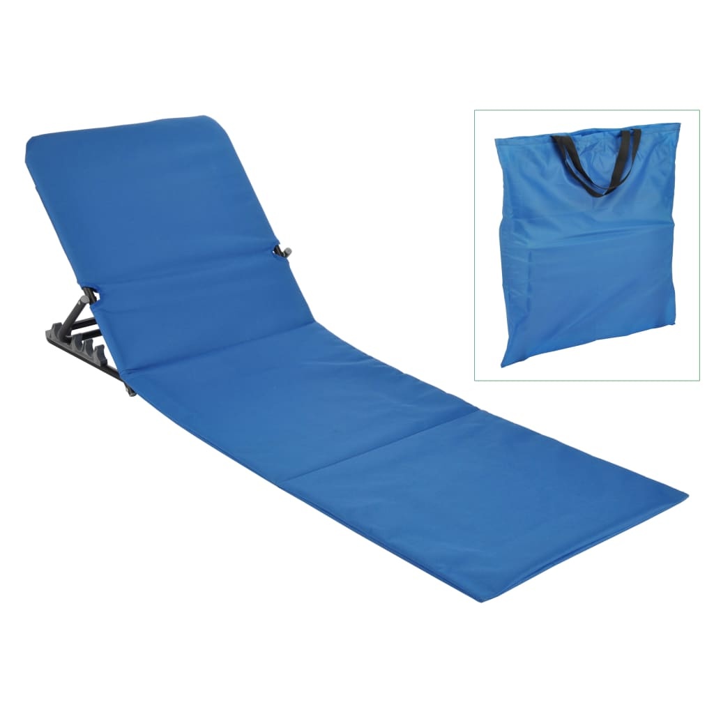 vidaXL Strandmat stoel opvouwbaar PVC blauw