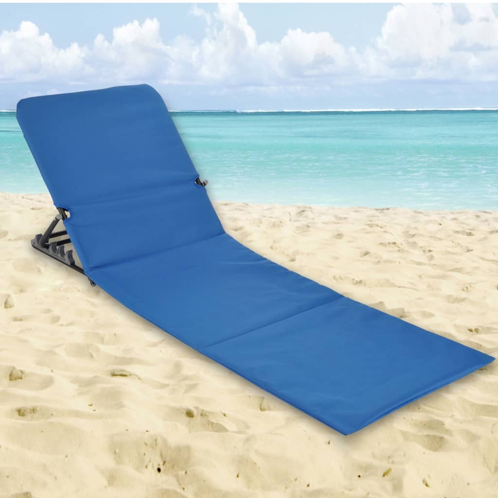 vidaXL Strandmat stoel opvouwbaar PVC blauw