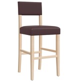 vidaXL Barstoelen 2 st massief rubberhout en kunstleer