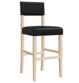 vidaXL Barstoelen 2 st massief rubberhout en kunstleer