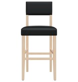 vidaXL Barstoelen 2 st massief rubberhout en kunstleer